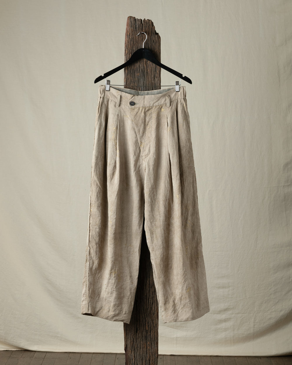 Gold Leaf Drop Crotched Pleated Trousers
