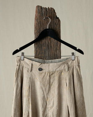 Gold Leaf Drop Crotched Pleated Trousers