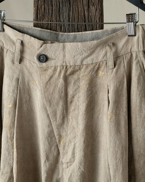 Gold Leaf Drop Crotched Pleated Trousers