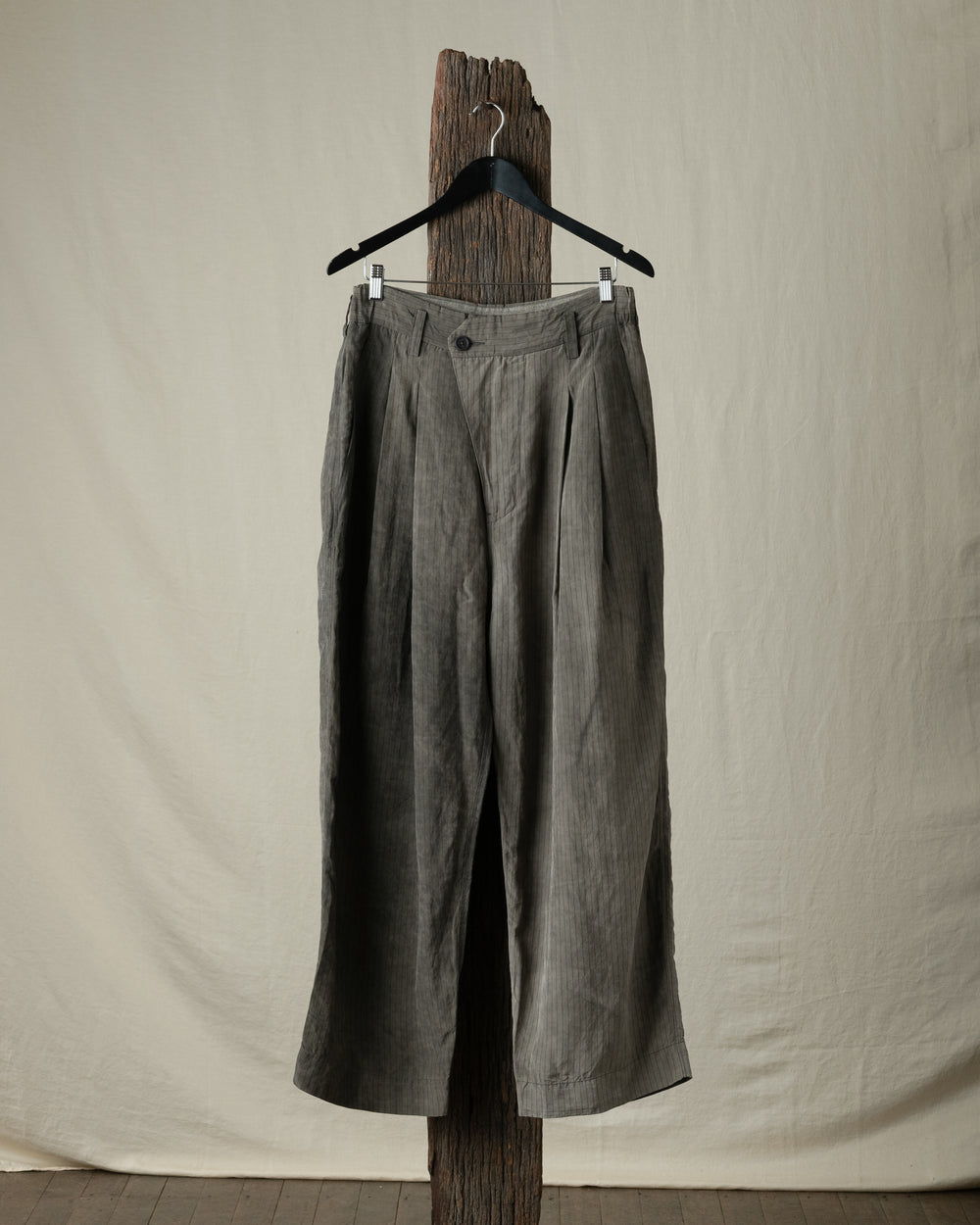 Drop Crotched Pleated Trousers