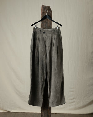 Drop Crotched Pleated Trousers