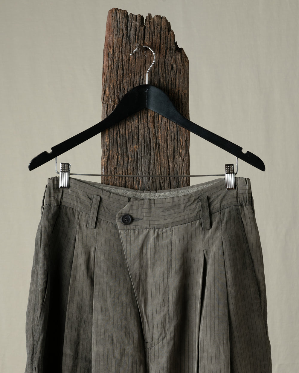 Drop Crotched Pleated Trousers