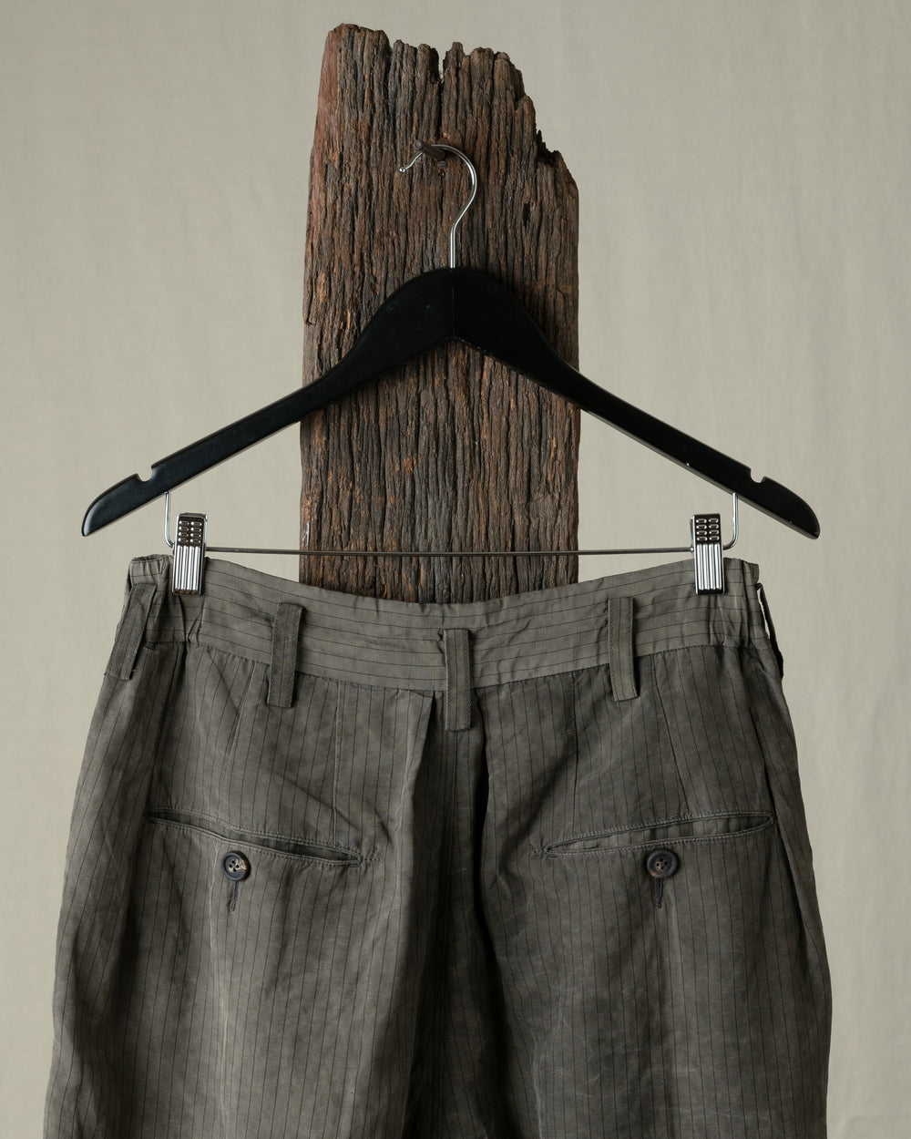 Drop Crotched Pleated Trousers