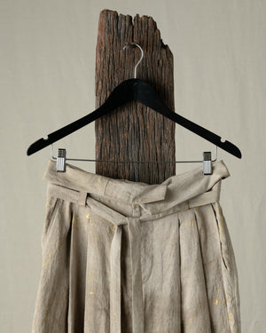 Gold Leaf High Waist Belted Trousers
