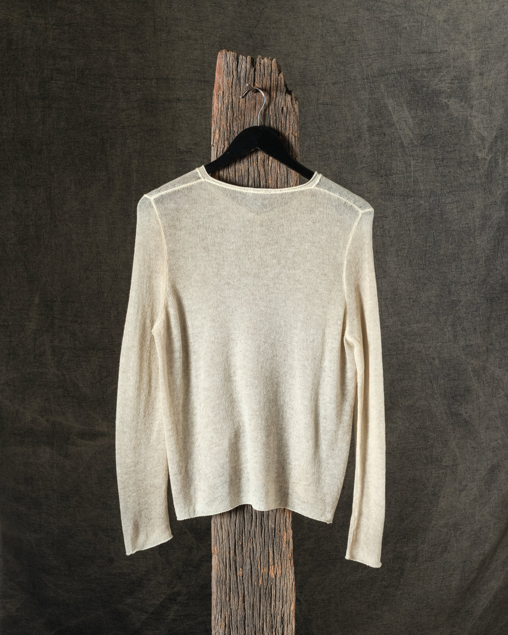 Woman Hand-Painted V Neck Light Cashmere Pullover Burro / Taupe