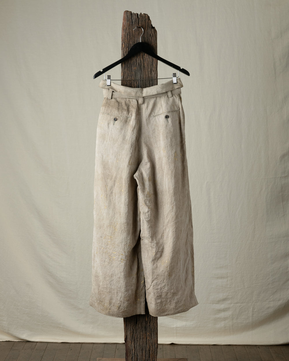 Gold Leaf High Waist Belted Trousers