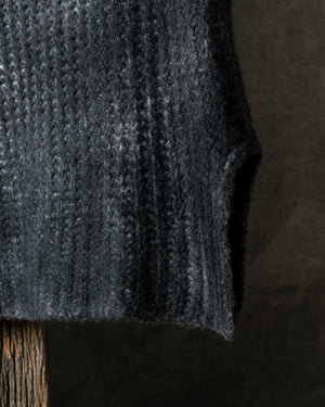 Woman Hand-Painted Corn Cob Stitch High Neck Pullover N/Nero