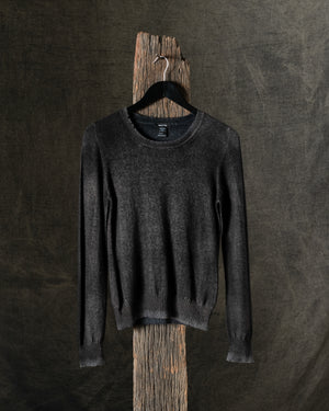 Woman Hand-Painted Reversible Round Neck Pullover w/ Destroyed Edges N/Carruba