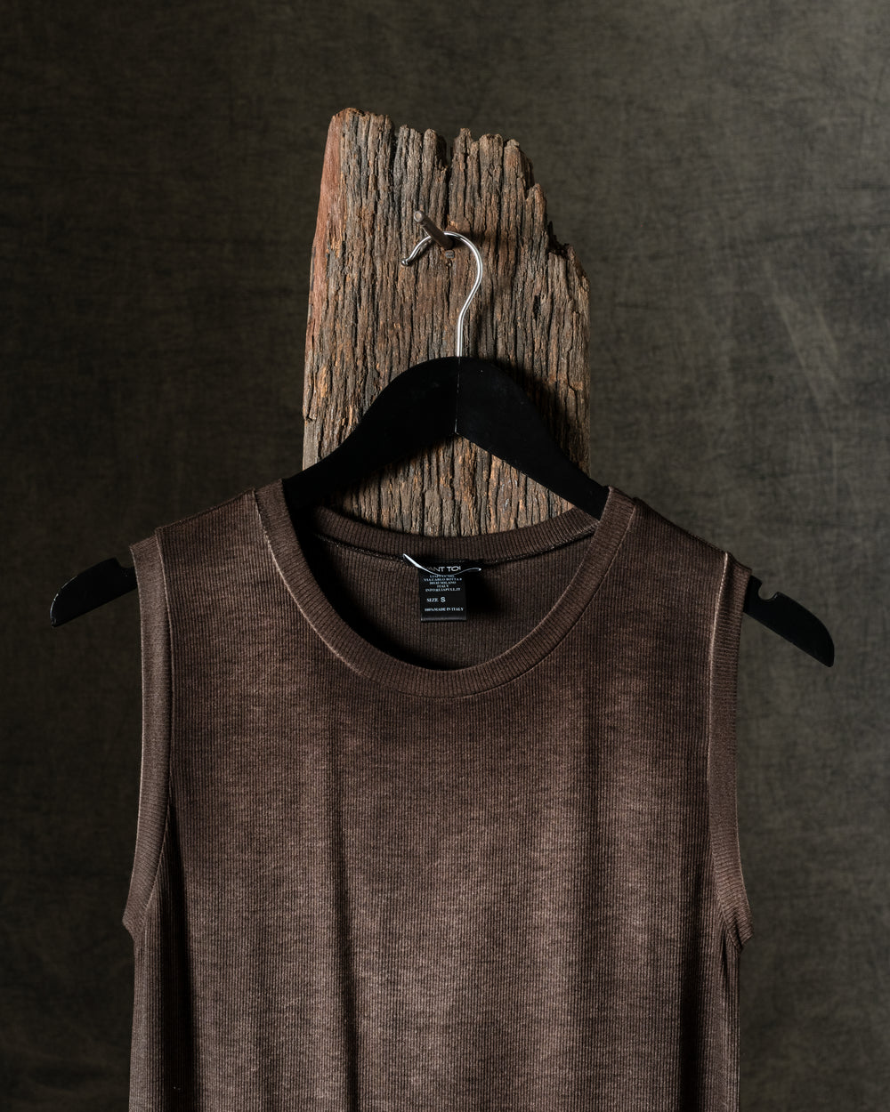 Woman Hand-Painted Ribbed Micromodal Round Neck Tank Top Carruba