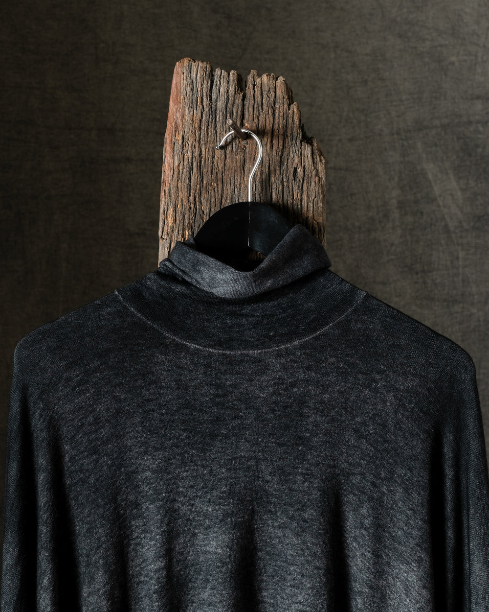 Woman Hand-Painted Ultralight Cashmere Wool High Neck Pullover N/Nero