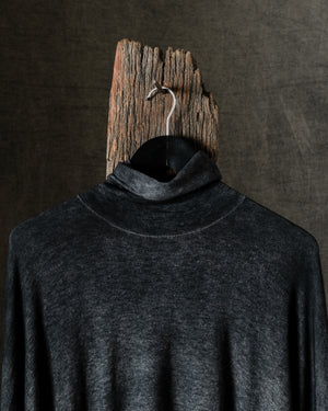 Woman Hand-Painted Ultralight Cashmere Wool High Neck Pullover N/Nero