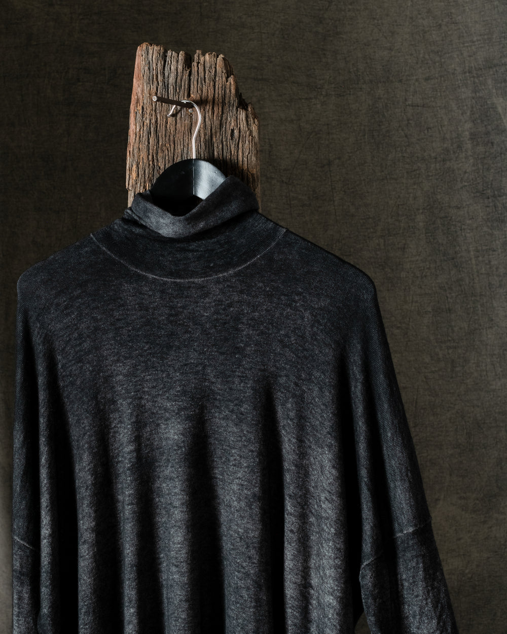 Woman Hand-Painted Ultralight Cashmere Wool High Neck Pullover N/Nero