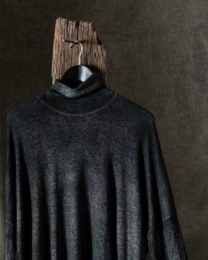 Woman Hand-Painted Ultralight Cashmere Wool High Neck Pullover N/Nero