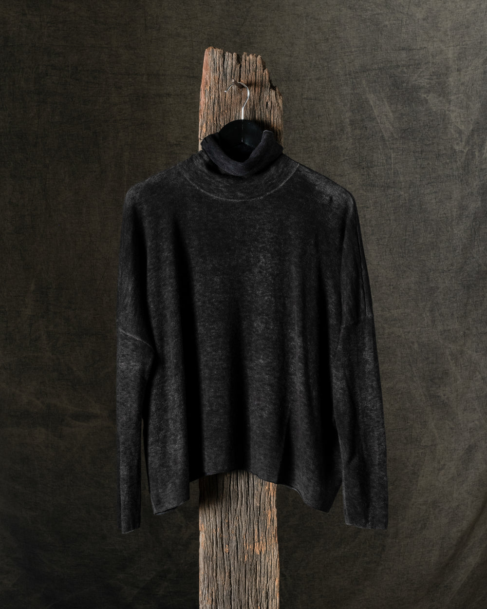 Woman Hand-Painted Ultralight Cashmere Wool High Neck Pullover N/Carruba