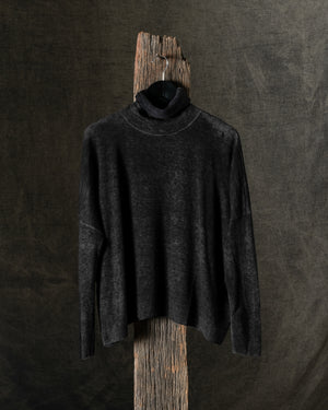 Woman Hand-Painted Ultralight Cashmere Wool High Neck Pullover N/Carruba