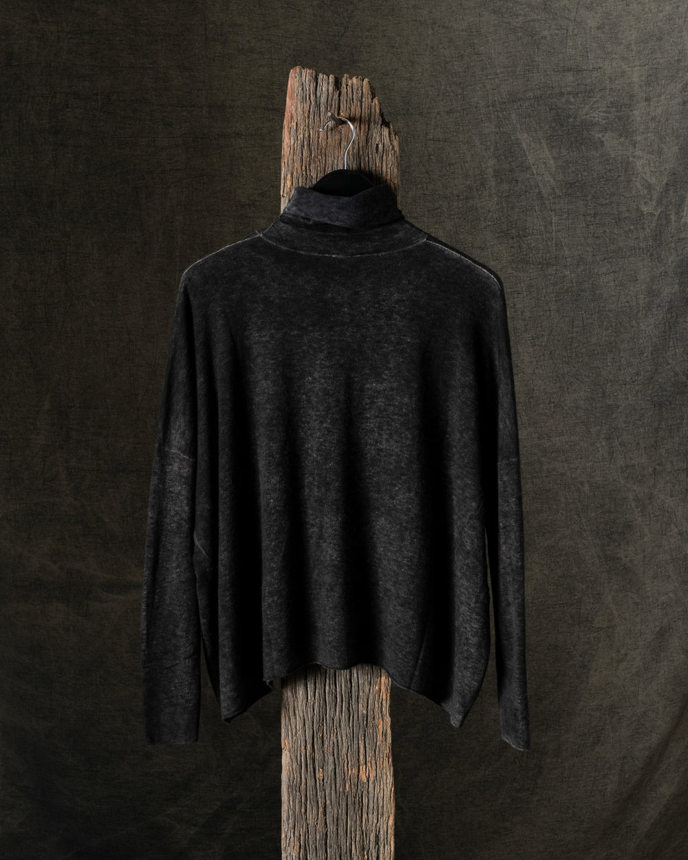 Woman Hand-Painted Ultralight Cashmere Wool High Neck Pullover N/Carruba