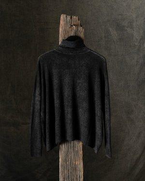 Woman Hand-Painted Ultralight Cashmere Wool High Neck Pullover N/Carruba