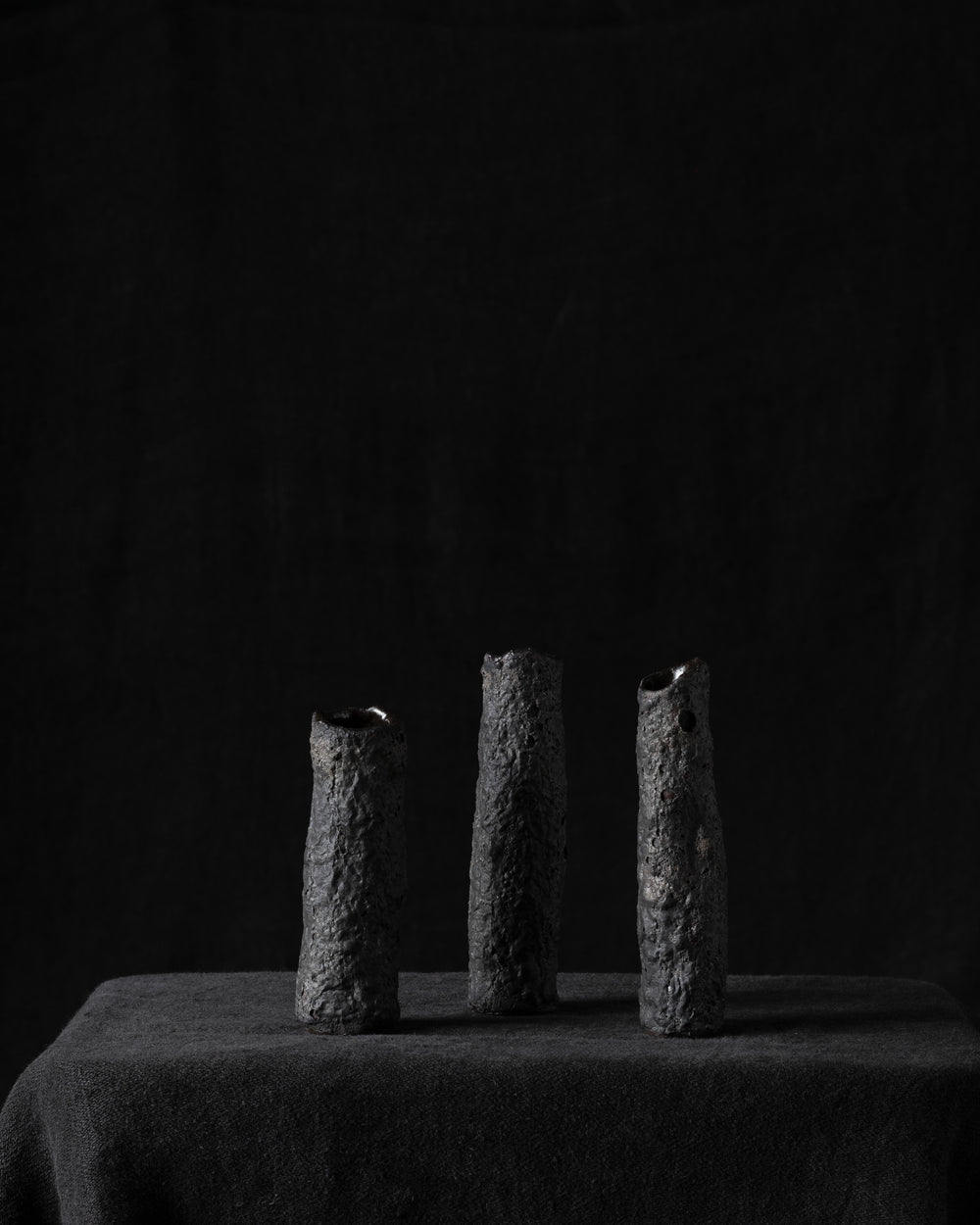 Bud Vase Trio Charcoal