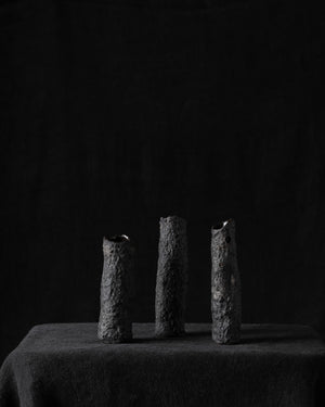 Bud Vase Trio Charcoal