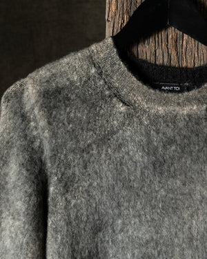 Man Hand Painted Brushed Cotton Round Neck Pullover N/Taupe