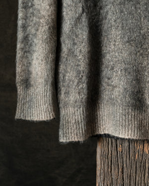 Man Hand Painted Brushed Cotton Round Neck Pullover N/Taupe