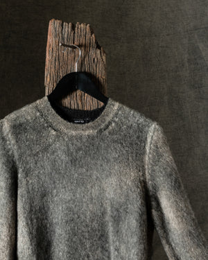 Man Hand Painted Brushed Cotton Round Neck Pullover N/Taupe