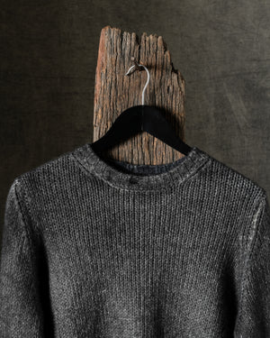 Woman Hand-Painted Round Neck Pullover w/ Destroyed Edges N/Carruba