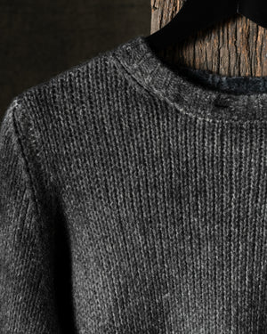 Woman Hand-Painted Round Neck Pullover w/ Destroyed Edges N/Carruba