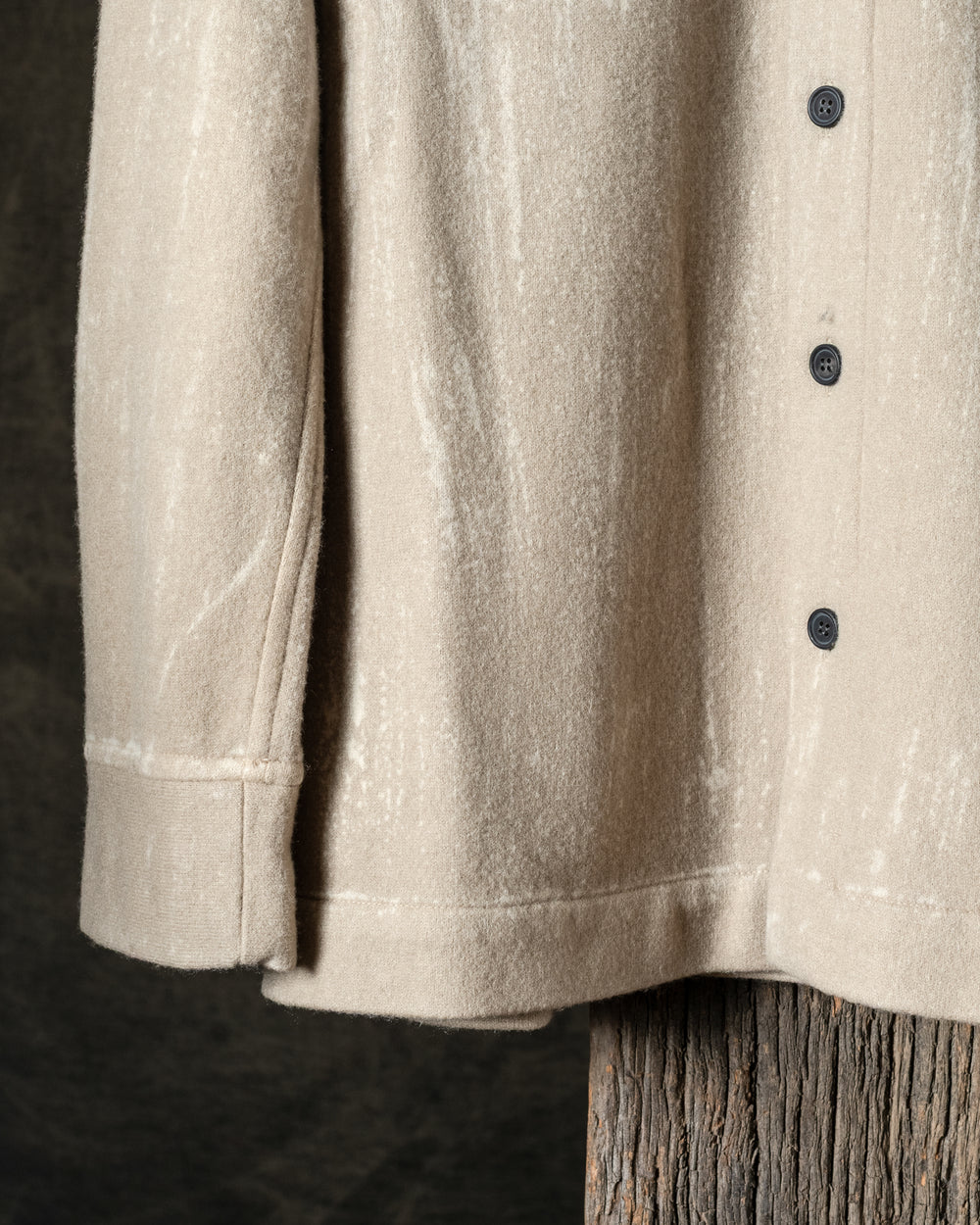 Man Tonal Effect Felted Shirt Jacket Taupe