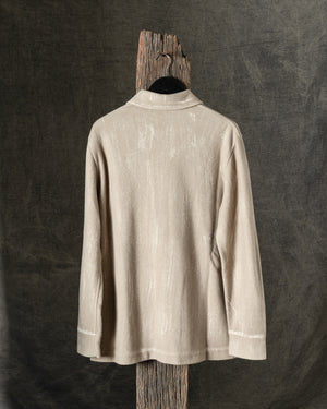 Man Tonal Effect Felted Shirt Jacket Taupe