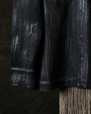 Man Tonal Effect Felted Shirt Jacket Nero