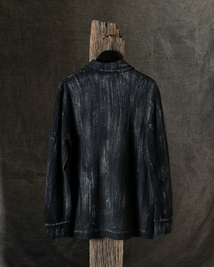 Man Tonal Effect Felted Shirt Jacket Nero