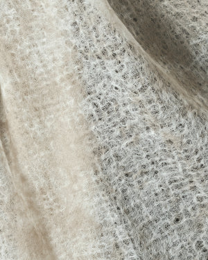 Camouflage Light Cashmere Scarf w/ Fringes Taupe