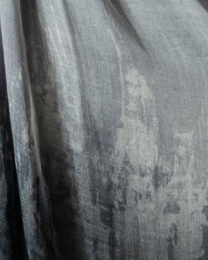 Cracked Effect Light Cashmere Scarf w/ Fringes Nero