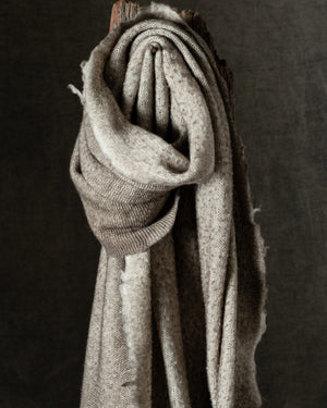 Unisex Hand Pilling Scarf w/ Destroyed Effect Taupe