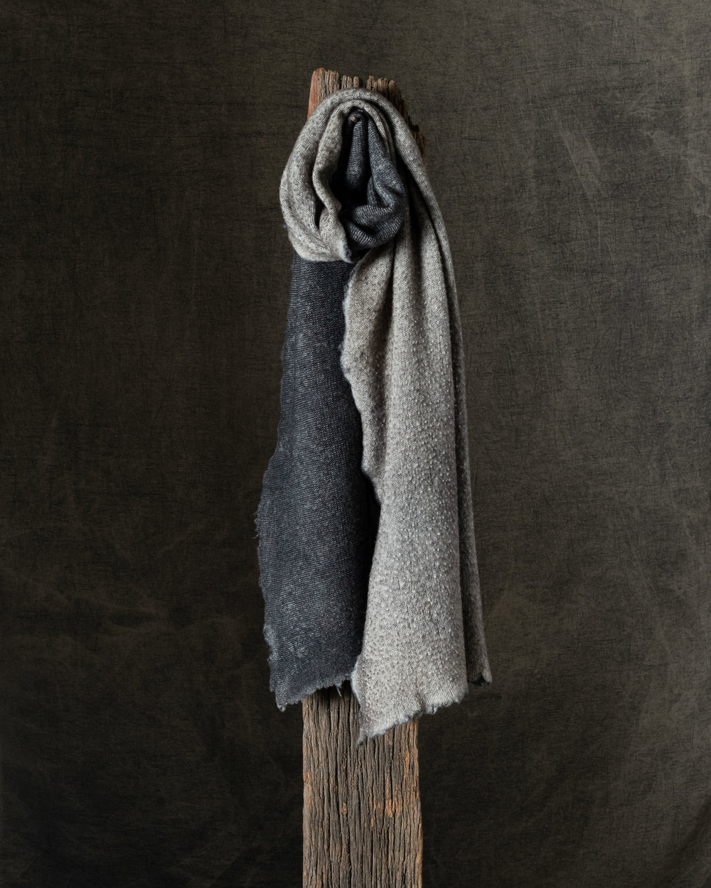Unisex Hand Pilling Scarf w/ Destroyed Effect N/Taupe