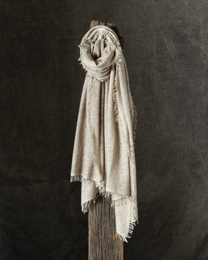 Hand Painted Cashmere Scarf Taupe