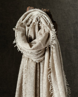 Hand Painted Cashmere Scarf Taupe