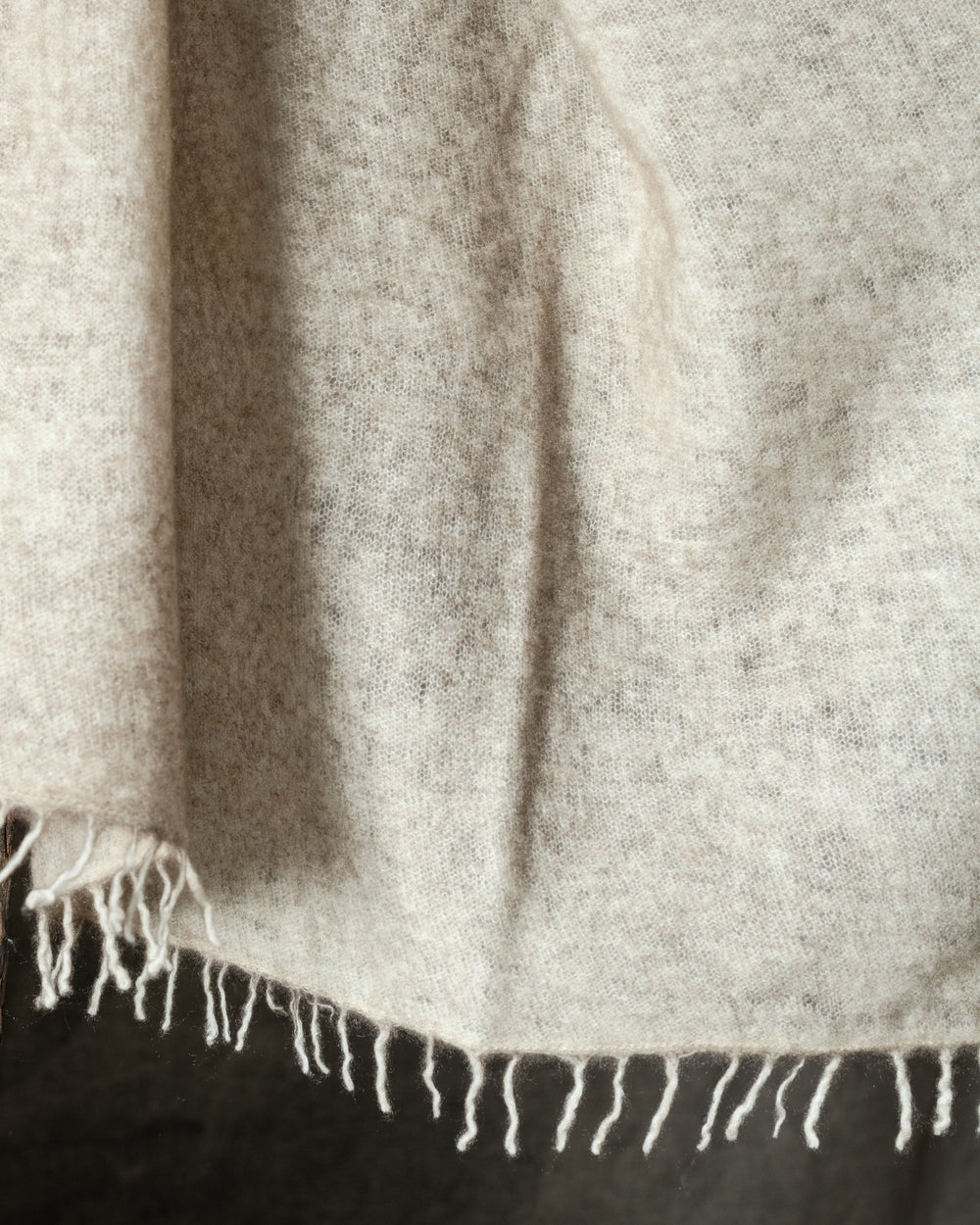 Hand Painted Cashmere Scarf Taupe