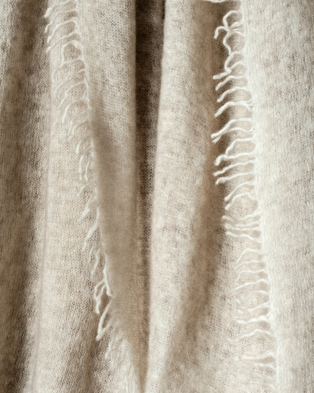 Hand Painted Cashmere Scarf Taupe