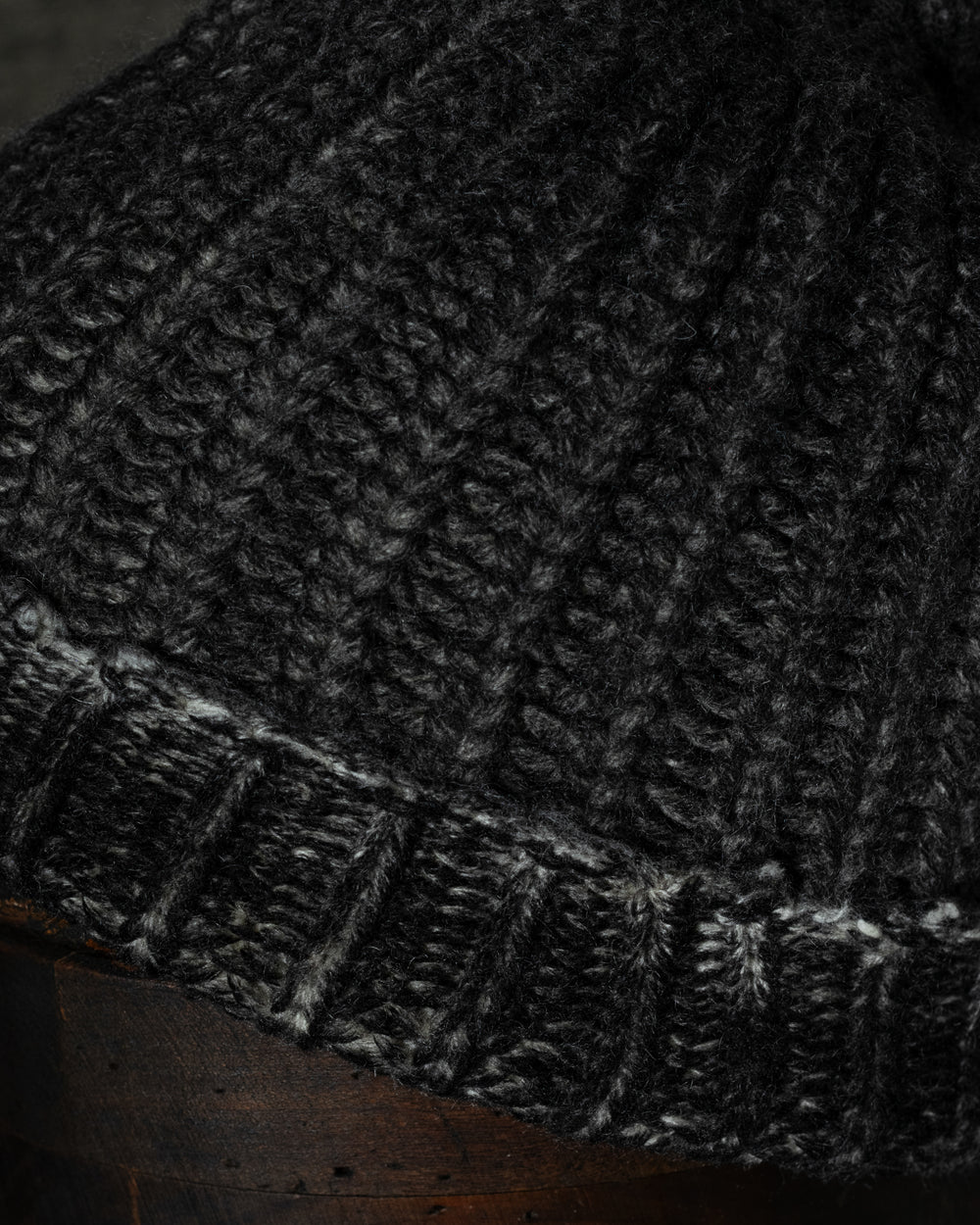 Hand Painted Corn Cob Stitch Beanie w/ Destroyed Effect N/Carruba