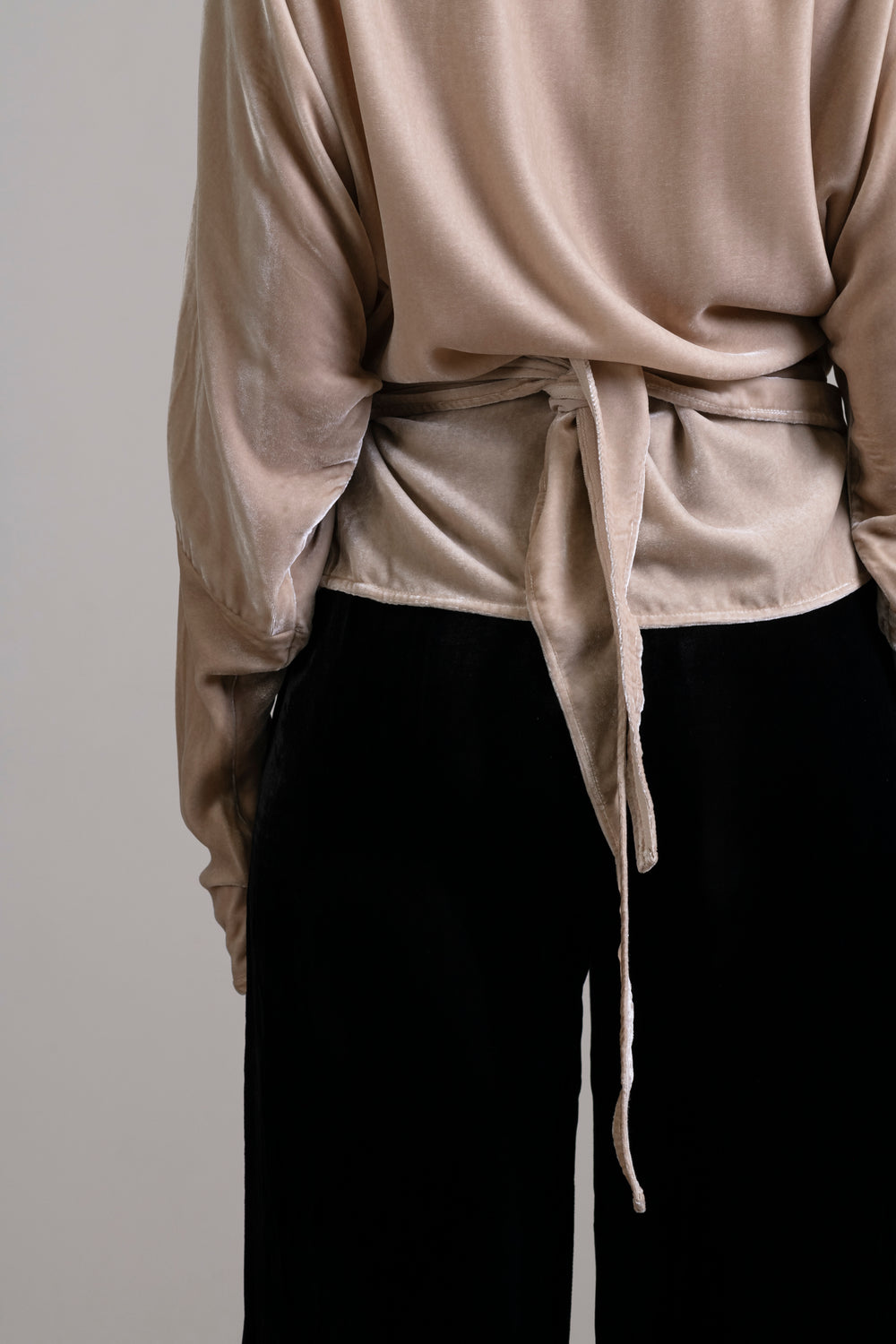 Velvet Wrap Blouse Stone