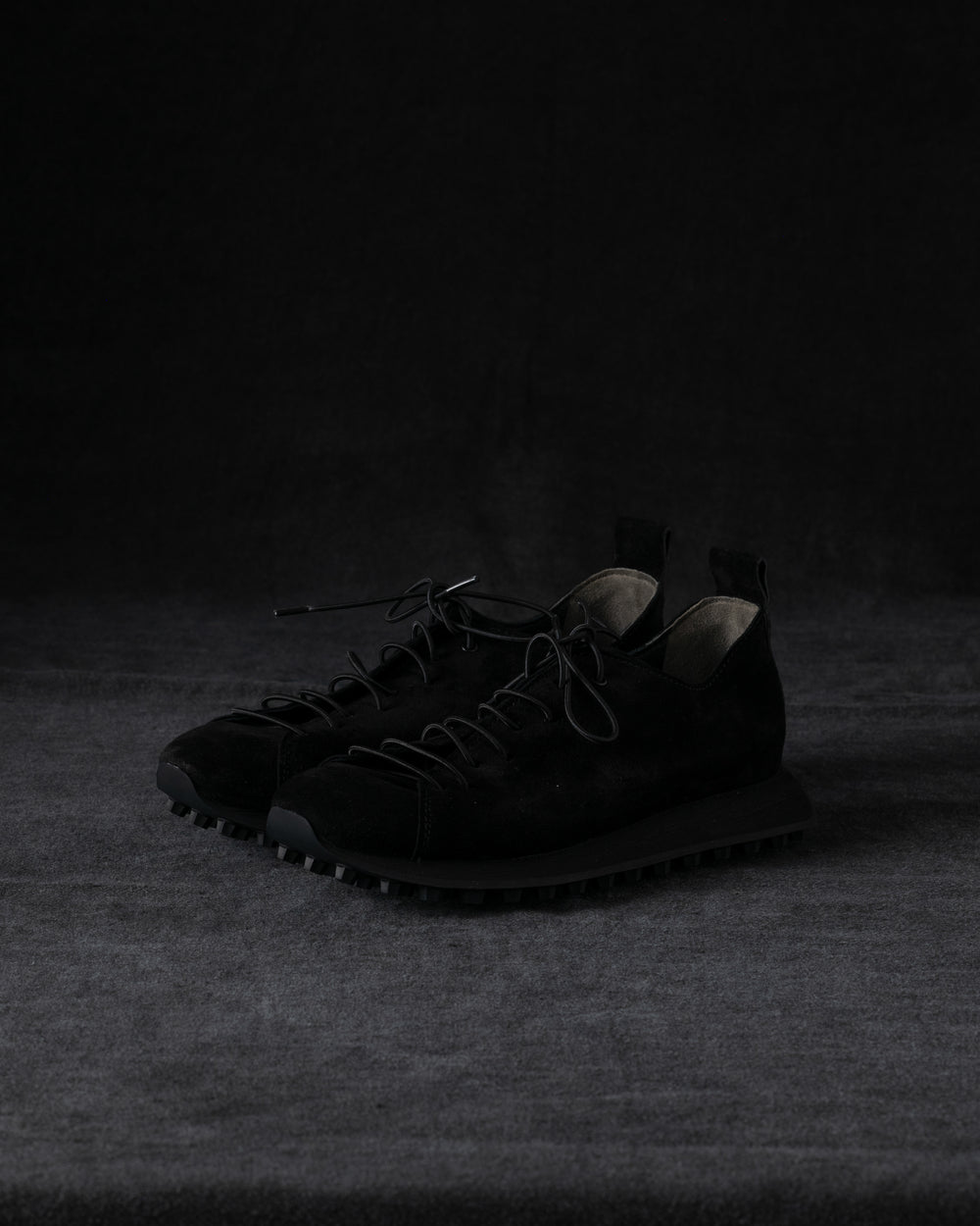 Womens Low Sneakers Soft Calf Suede Black