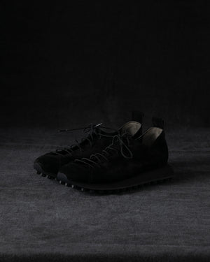 Womens Low Sneakers Soft Calf Suede Black