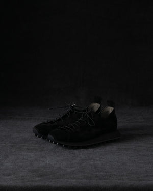 Womens Low Sneakers Soft Calf Suede Black