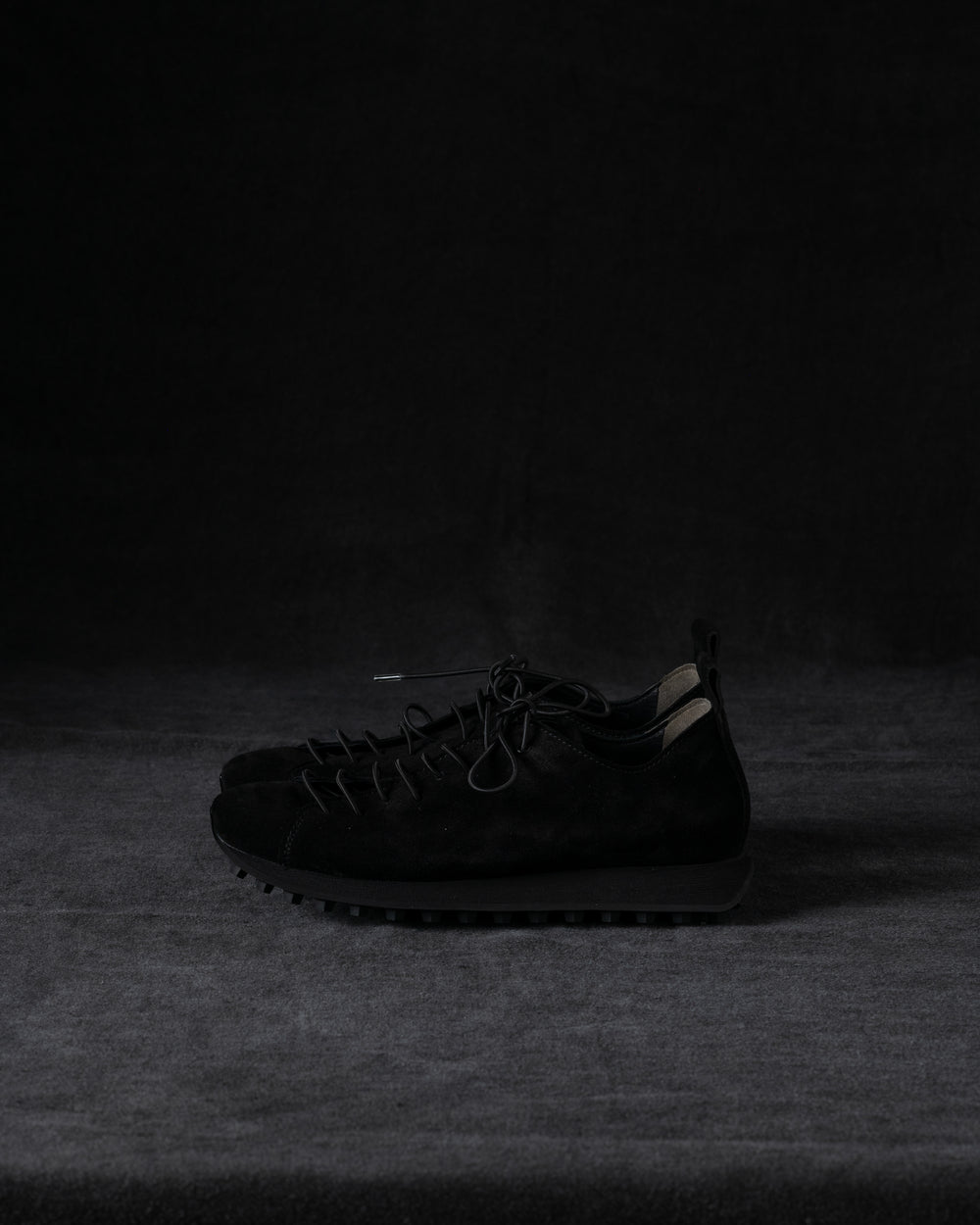Womens Low Sneakers Soft Calf Suede Black