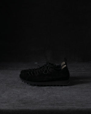 Womens Low Sneakers Soft Calf Suede Black