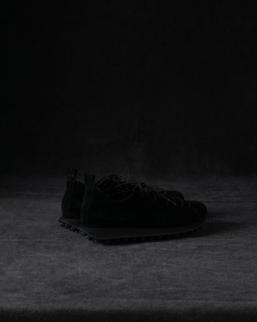 Womens Low Sneakers Soft Calf Suede Black
