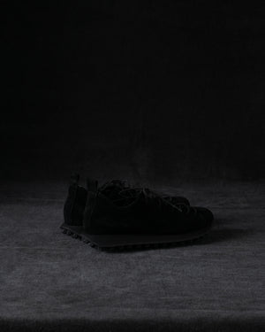 Womens Low Sneakers Soft Calf Suede Black