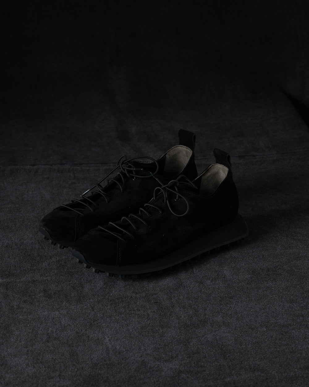 Womens Low Sneakers Soft Calf Suede Black